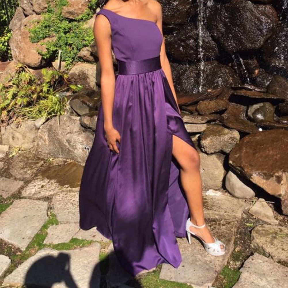 1 Strap Formal Dress With Slit